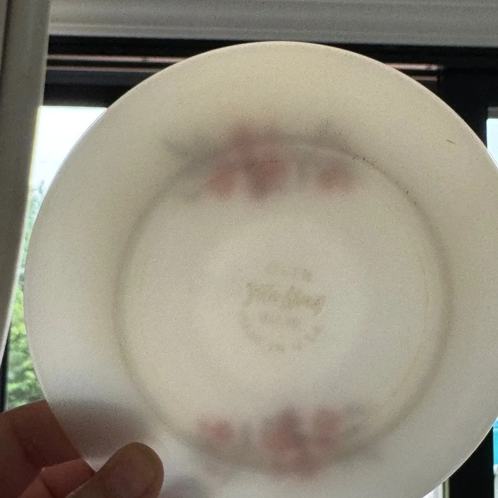 Vintage Fire-King Primrose Milk Glass Saucers Red Pink Floral MCM Retro Kitchen